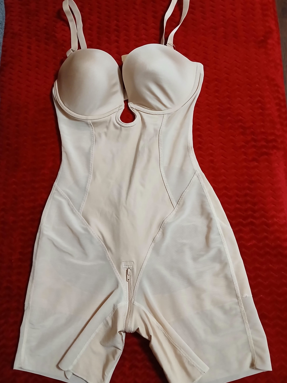 Shapellx Women’s Cream Shapewear[FAJA] Bodysuit with Underwire Support